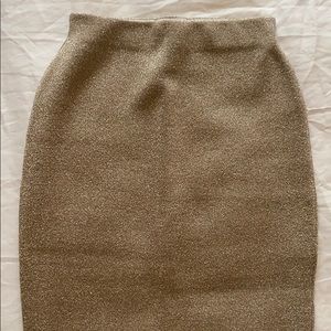 JCREW Metallic Stretch Fit Knee Length Skirt